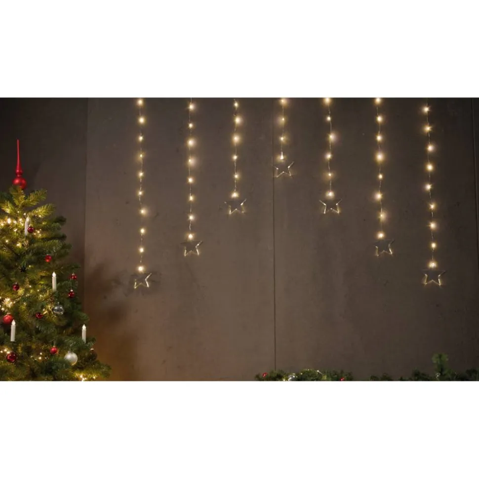 LED-Lichtervorhang 'Stern' 52 LEDs warmweiß 150 cm