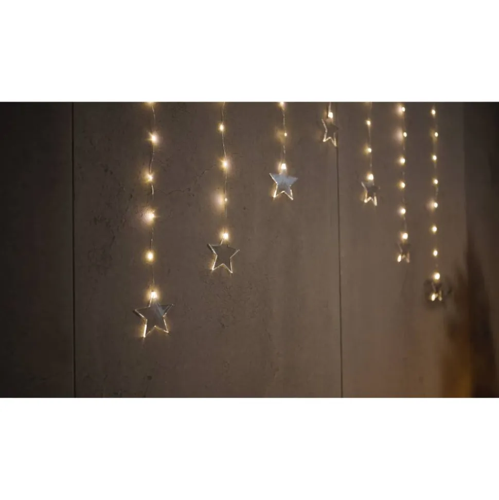 LED-Lichtervorhang 'Stern' 52 LEDs warmweiß 150 cm