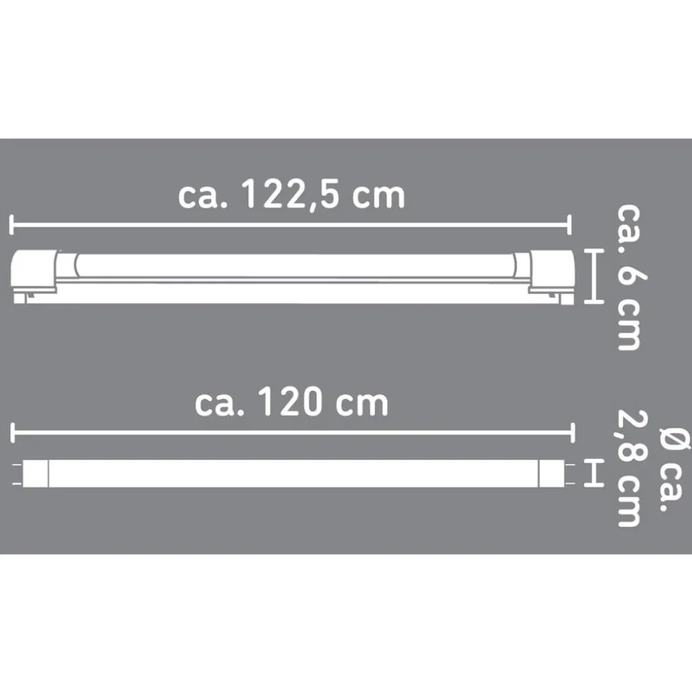 LED-Lichtleiste weiß 18 W G13 1980 lm 122,5 cm