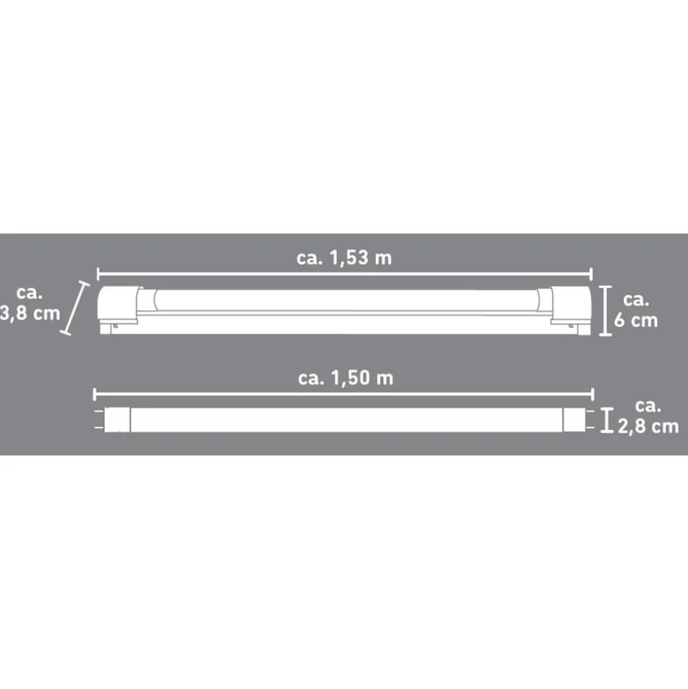 LED-Lichtleiste weiß 24 W G13 2640 lm 153 cm