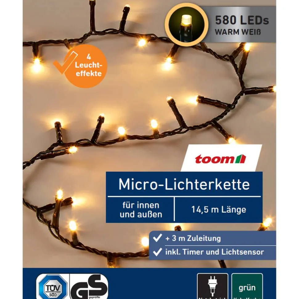 LED-Micro-Lichterkette 580 LEDs warmweiß 1450 cm