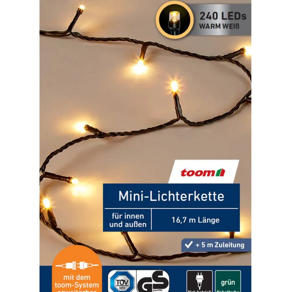 LED-Mini-Lichterkette 240 LEDs warmweiß 1670 cm
