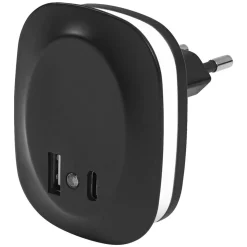 LED-Nachtlicht 'Lunetta Edge' schwarz USB A/C 58 x 60 x 70 mm