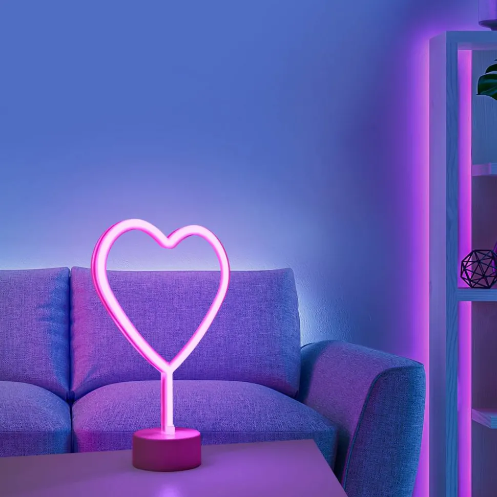 LED-Neon-Bild 'Herz' mehrfarbig 20 x 30 x 8,5 cm