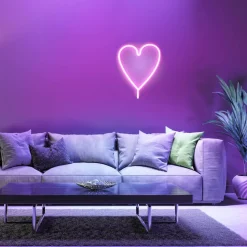 LED-Neon-Bild 'Herz' mehrfarbig 29 x 38 x 2 cm