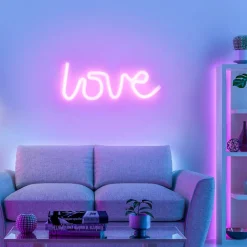 LED-Neon-Bild 'Love' mehrfarbig 34,3 x 12,5 x 2 cm