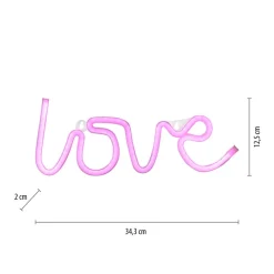 LED-Neon-Bild 'Love' mehrfarbig 34,3 x 12,5 x 2 cm