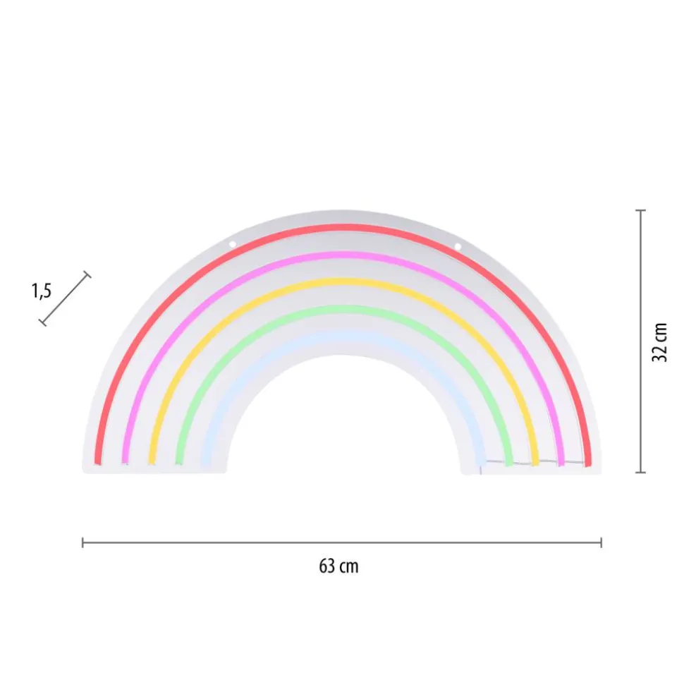 LED-Neon-Bild 'Rainbow' mehrfarbig 63 x 32 x 1,5 cm