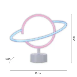 LED-Neon-Bild 'Saturn' mehrfarbig 30 x 24 x 8,5 cm