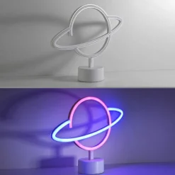 LED-Neon-Bild 'Saturn' mehrfarbig 30 x 24 x 8,5 cm