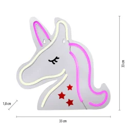 LED-Neon-Bild 'Unicorn' mehrfarbig 33 x 33 x 1,8 cm