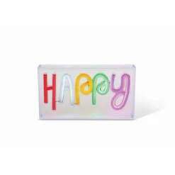 LED-Neon-Leuchtbox 'Happy' 23 x 12,7 cm