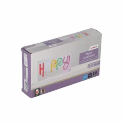 LED-Neon-Leuchtbox 'Happy' 23 x 12,7 cm