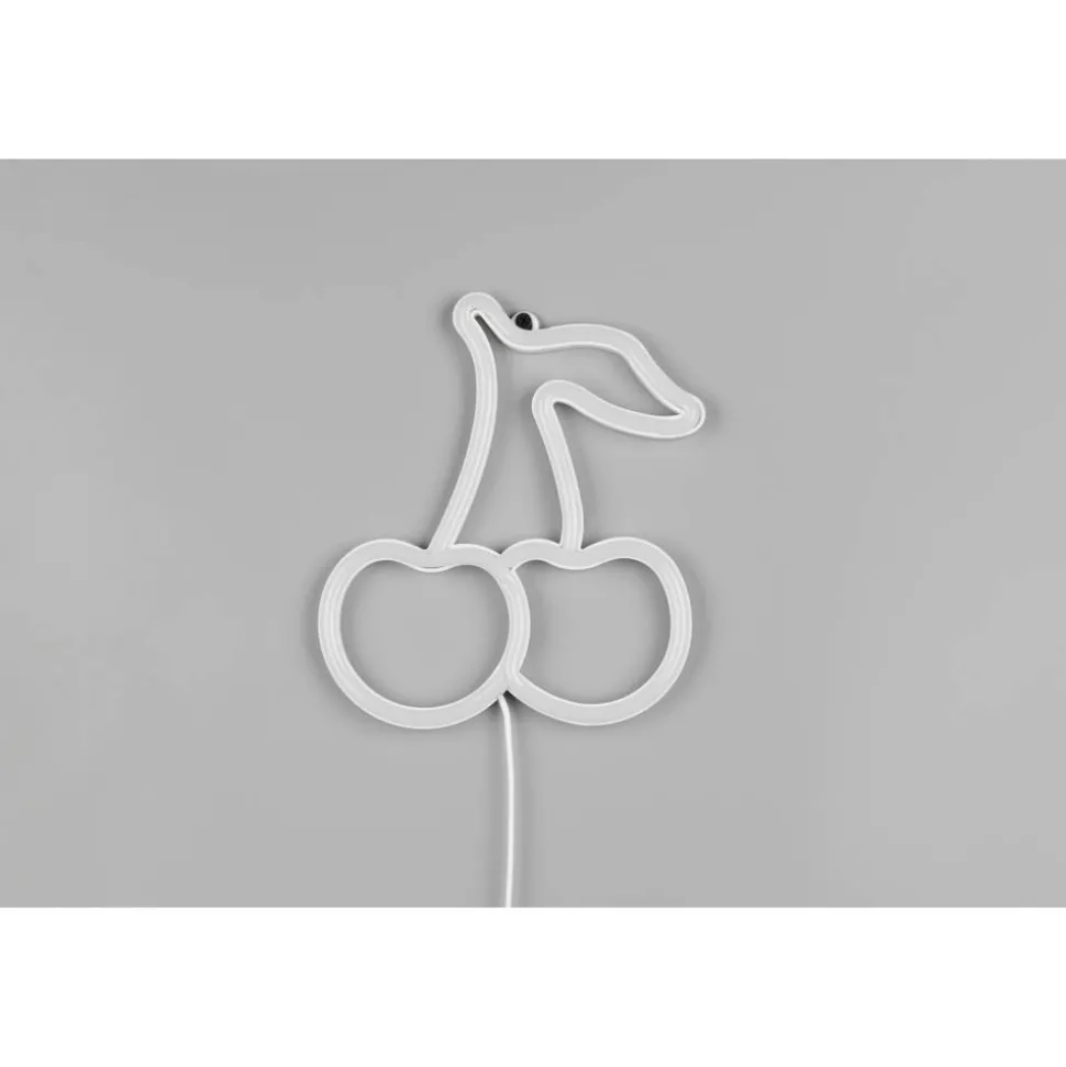 LED-Neon-Wandleuchte 'Cerise' transparent 19,5 x 22 x 1,6 cm