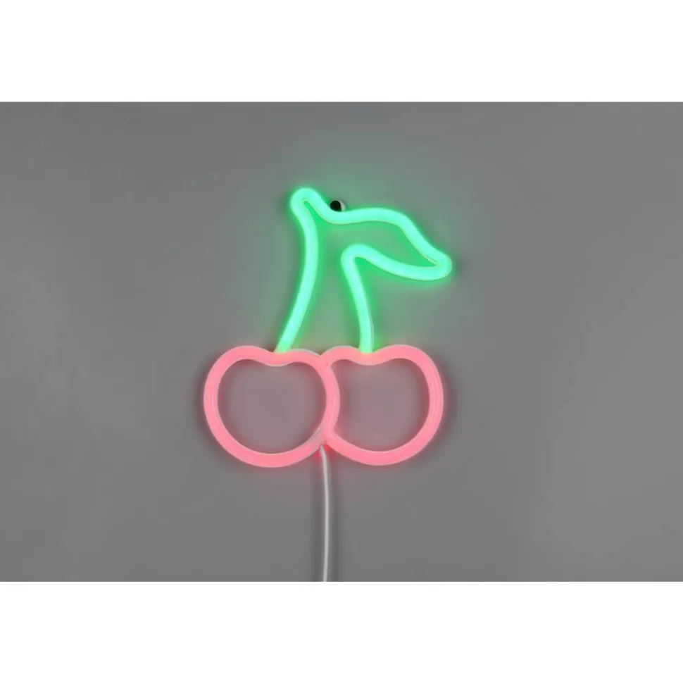 LED-Neon-Wandleuchte 'Cerise' transparent 19,5 x 22 x 1,6 cm