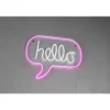 LED-Neon-Wandleuchte 'Hello' transparent 43 x 31 x 1,6 cm