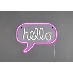 LED-Neon-Wandleuchte 'Hello' transparent 43 x 31 x 1,6 cm