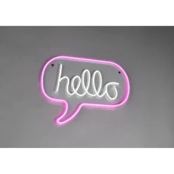 LED-Neon-Wandleuchte 'Hello' transparent 43 x 31 x 1,6 cm