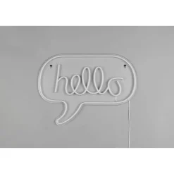 LED-Neon-Wandleuchte 'Hello' transparent 43 x 31 x 1,6 cm