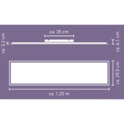 LED-Panelleuchte 'Lena' weiß 40 W 4900 lm 120 x 30 cm