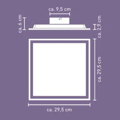 LED-Panelleuchte 'Lena' weiß 18 W 2000 lm 30 x 30 cm