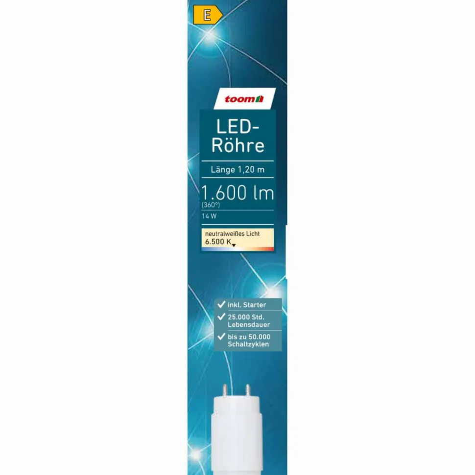 LED-Röhre 120 cm, G13 14 W 1600 lm neutralweiß 6500K