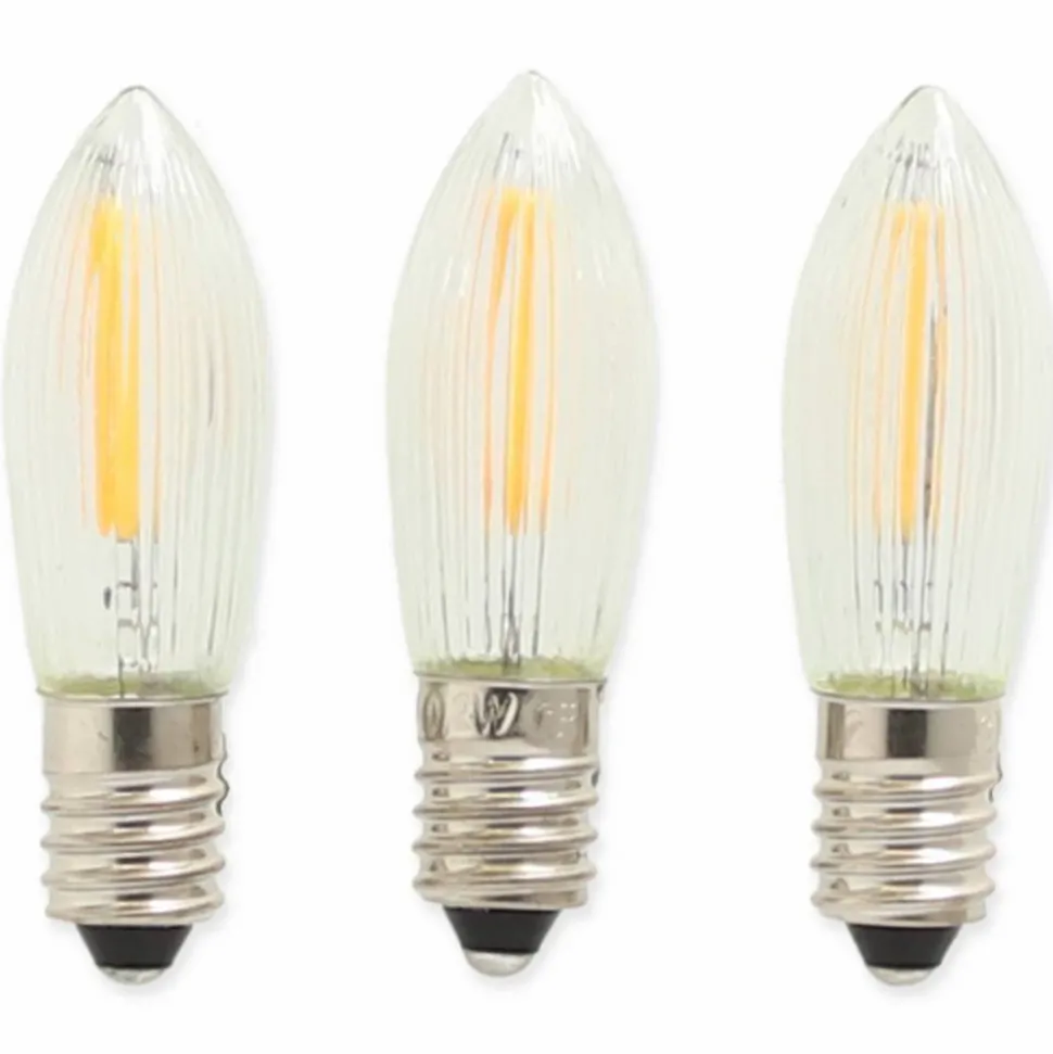 LED-Riffelkerzen E10 0,2 W 23 V 3 Stück