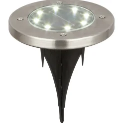 LED-Solar-Bodenstrahler silbern Ø 11,8 cm, 4er-Set