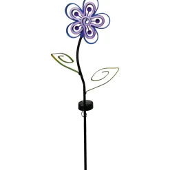 LED-Solar-Dekoleuchte 'Blume' neon blau 87 cm