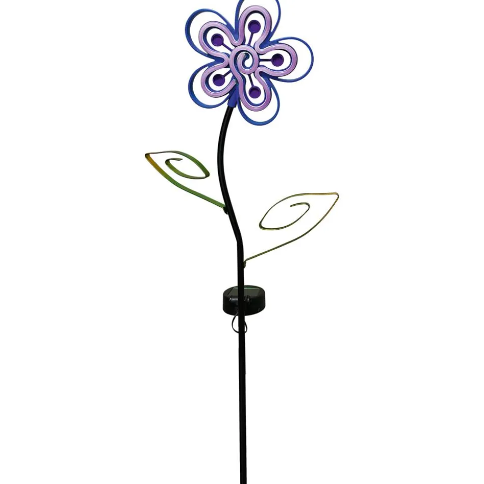 LED-Solar-Dekoleuchte 'Blume' neon blau 87 cm