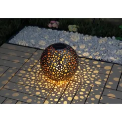 LED-Solarkugel 'Lochmuster' Ø 25 cm
