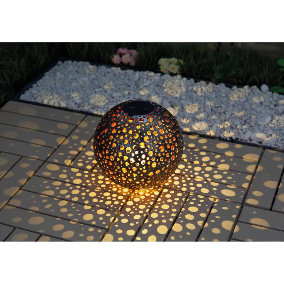 LED-Solarkugel 'Lochmuster' Ø 25 cm