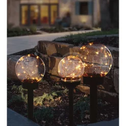 LED-Solarkugel transparent Ø 20 x 54,5 cm