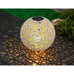LED-Solarkugel weiß/bronzefarben Ø 25 cm