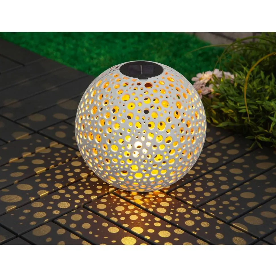 LED-Solarkugel weiß/bronzefarben Ø 25 cm