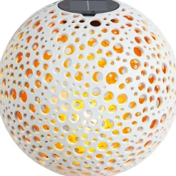 LED-Solarkugel weiß/bronzefarben Ø 25 cm