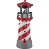 LED-Solarleuchte 'Leuchtturm' weiß/rot 26,5 cm