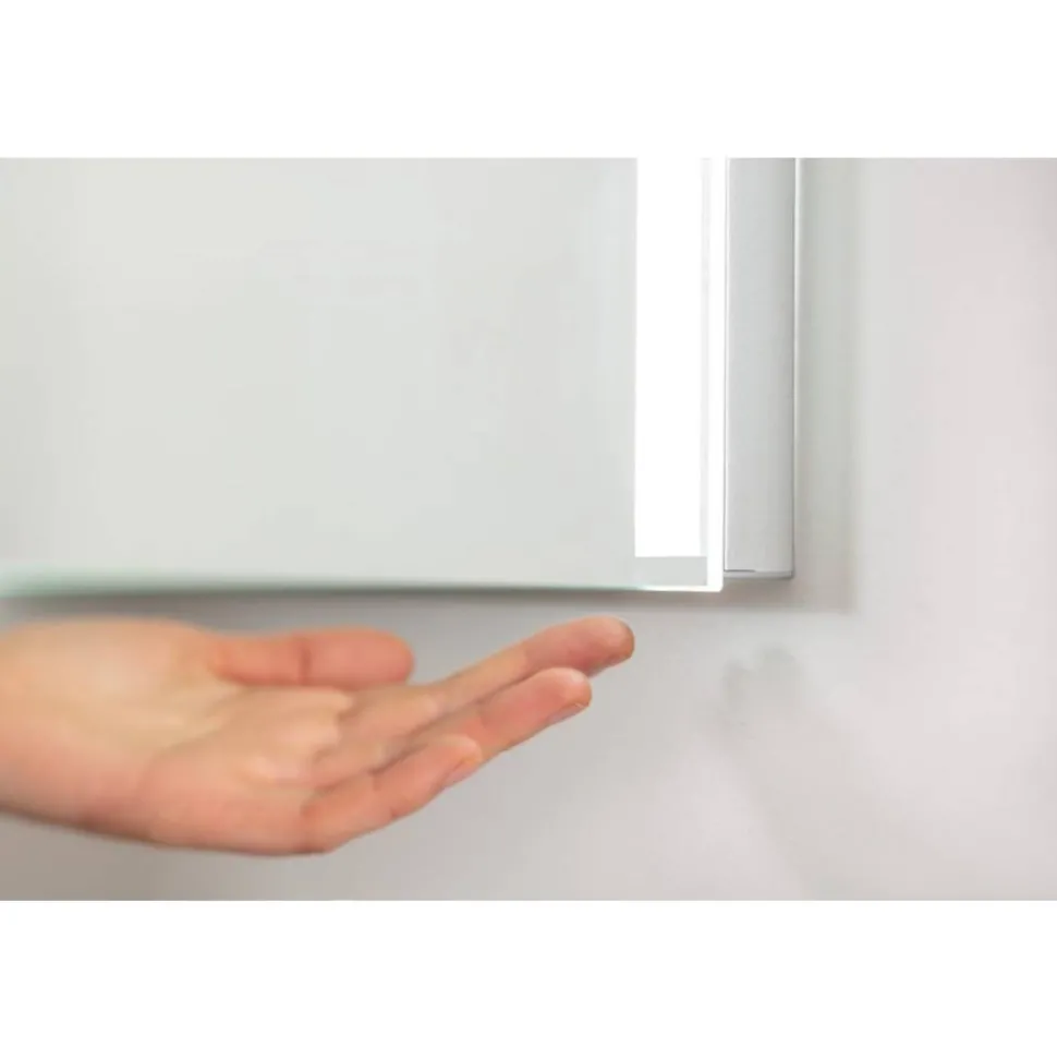 LED-Spiegel 'Brillant Light' aluminiumfarben 40 x 68 x 2,4 cm