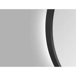 LED-Spiegel 'Silver Barbier' schwarz Ø 80 cm