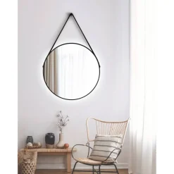 LED-Spiegel 'Silver Barbier' schwarz Ø 80 cm