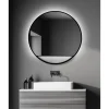 LED-Spiegel 'Silver Cosmos' schwarz Ø 80 cm