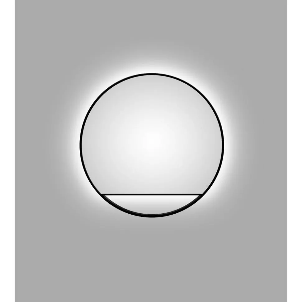 LED-Spiegel 'Silver Cosmos' schwarz Ø 80 cm