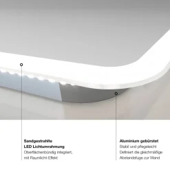 LED-Spiegel 'Silver Sunshine' 180 x 70 cm
