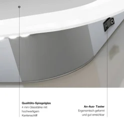 LED-Spiegel 'Silver Sunshine' 120 x 70 cm