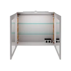 LED-Spiegelschrank 'B.Brillant' braun 80 x 68 x 15,8 cm