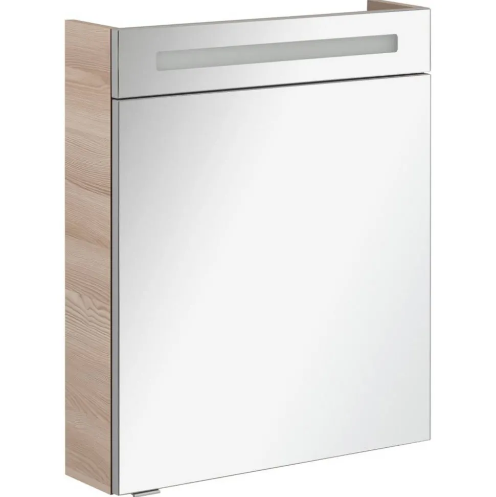 LED-Spiegelschrank 'B.Clever' braun 60 x 70,6 x 15,8 cm