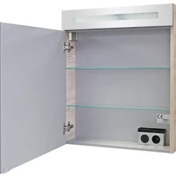 LED-Spiegelschrank 'B.Clever' braun 60 x 70,6 x 15,8 cm