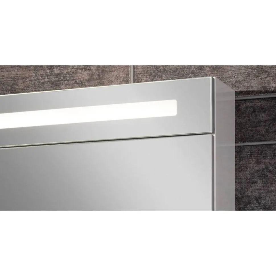 LED-Spiegelschrank 'B.Clever' weiß 120 x 70,6 x 15,8 cm