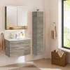 LED-Spiegelschrank 'B.Style' braun 80 x 81,2 x 15,3 cm