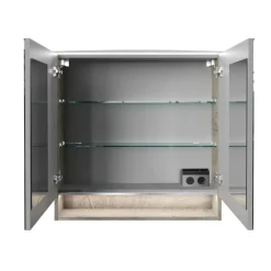 LED-Spiegelschrank 'B.Style' braun 80 x 81,2 x 15,3 cm
